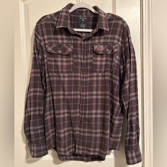 Antigua Texas A&M flannel button down gray - Picture 2 of 5